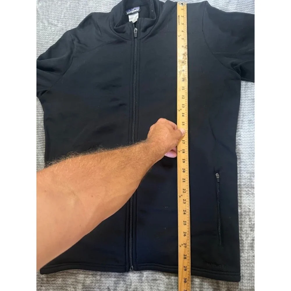 Patagonia Mens XL Full Zip Fleece Jacket‎ Black Mock Neck Mid Layer Coat 40128